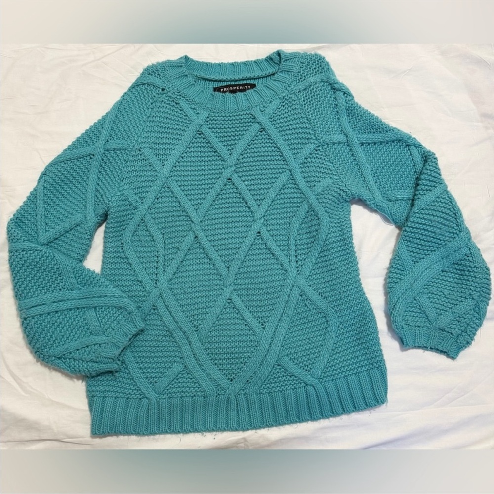 prosperity women’s teal sweater size S